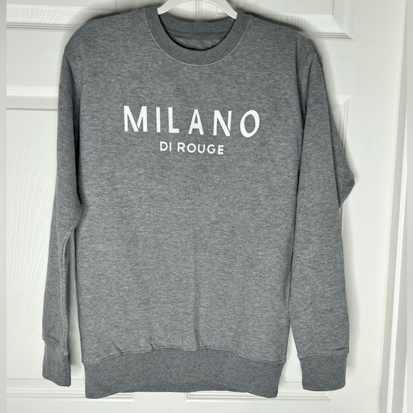 Milano Di Rouge Fleece Lined Sweatshirt Gray Sz S Unisex